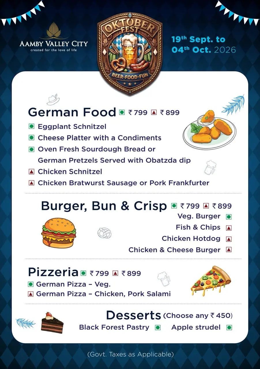 Oktoberfest 2026 Menu